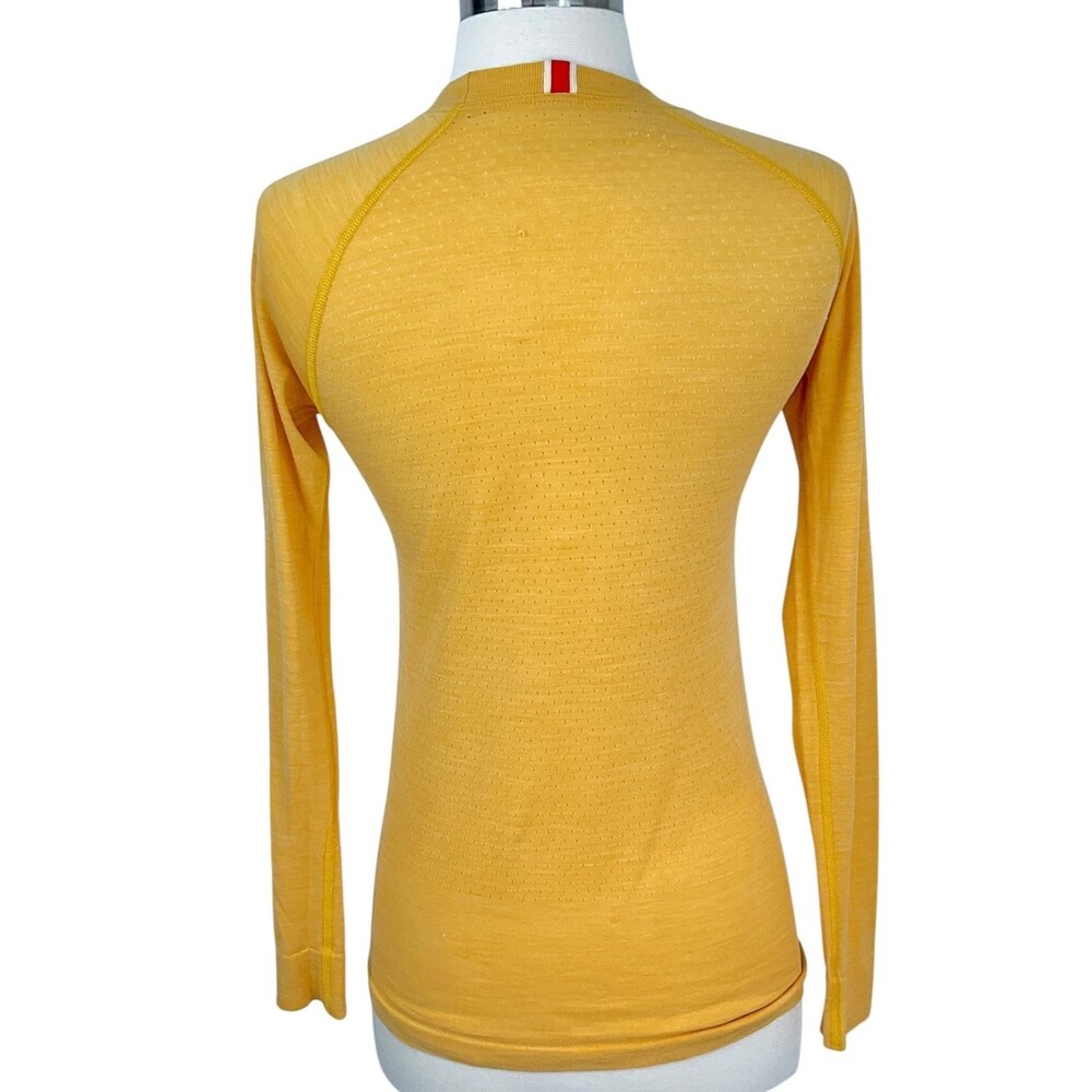Tracksmith Brighton Long Sleeve Top Merino Wool Womens XS Yellow Thermal - Picture 4 of 12